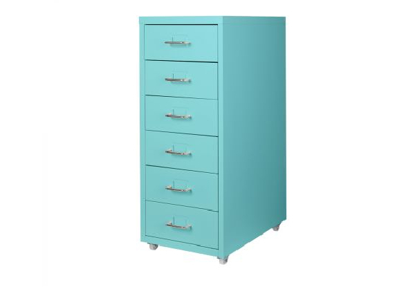 Six-Drawer Steel Filing Cabinet - Three Colours Available
