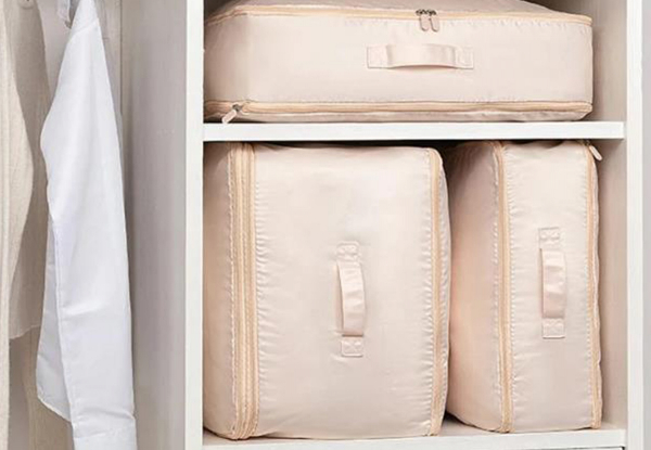 Three-Layer Space Saving Self Compression Organiser Bag - Available in Two Colours & Option for Two-Pack