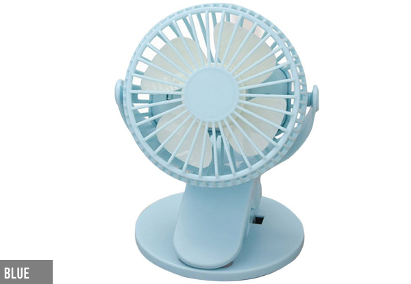 Portable Desk Clip-On Fan - Four Colours Available & Option for Two-Pack