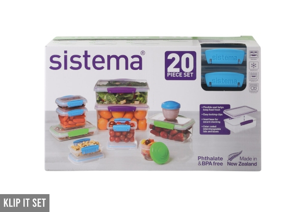 Sistema 20-Piece Klip It Set - Option for 15-Piece Bake It Pack