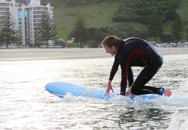 Two-Hour Beginner Surf Lesson incl. Board, Wetsuit Hire & Return Voucher for One-Hour Surf Gear Hire for the Next Visit