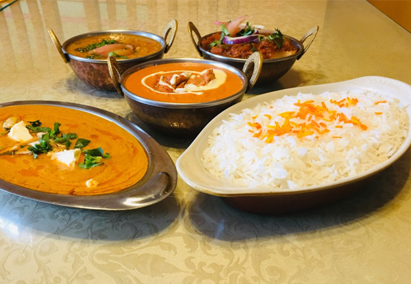 Two Main Dinner Indian Curries & Rice for Two People - Options for Four or Six People