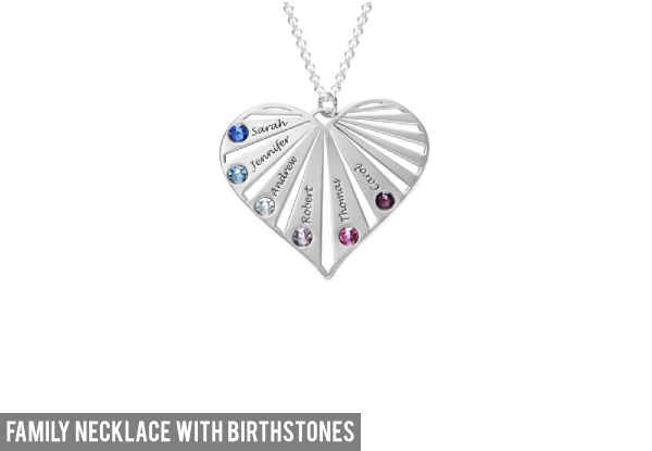 Personalised Family Birthstone Necklace Silver 925