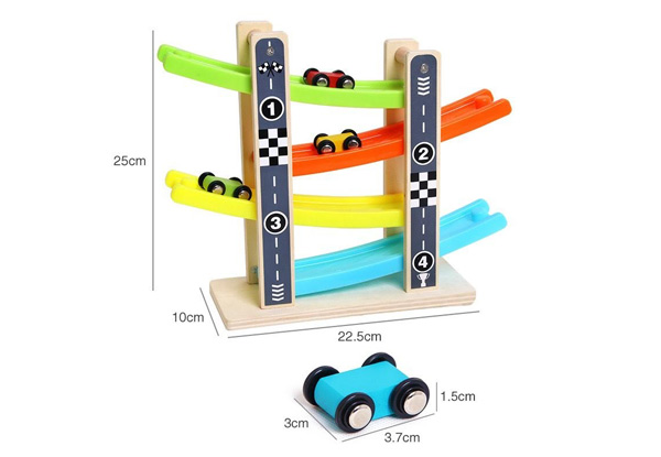 Wooden Four-Tier Car Slide Toy