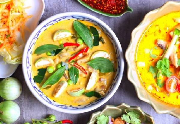 Two-Course Organic Thai Meals for Two - Option for Two Mains for Two with Non-Alcoholic Drinks