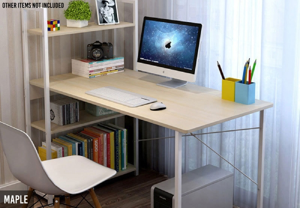 Computer Desk with Bookshelf - Two Colours Available