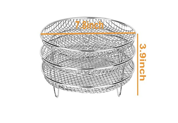 Three-Stackable Air Fryer Basket Tray