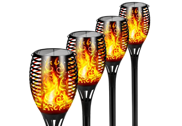 Solar Outdoor Flame Light - Option for Four-Pack