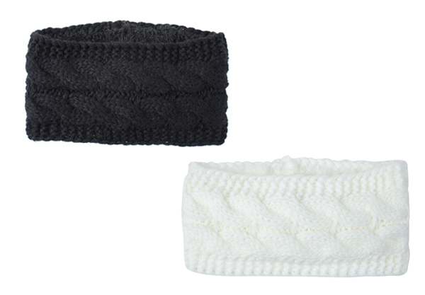 Two-Pack Fuzzy Winter Knitted Headband - 12 Colours Available