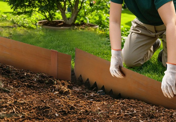 Six-Piece CorTen Steel Garden Edging Set