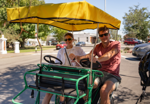Up to 57% Off Crocodile Bike Hire in Martinborough - Options for Weekdays or Weekends - Choose from 2, 4, or 6 Seater Bike