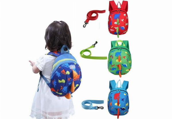 Dinosaur Anti-Lost Toddler Backpack with Leash - Four Colours Available