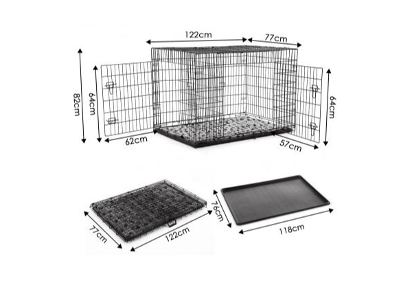 48 Inch XXL Collapsible Pet Crate Kennel with Bed