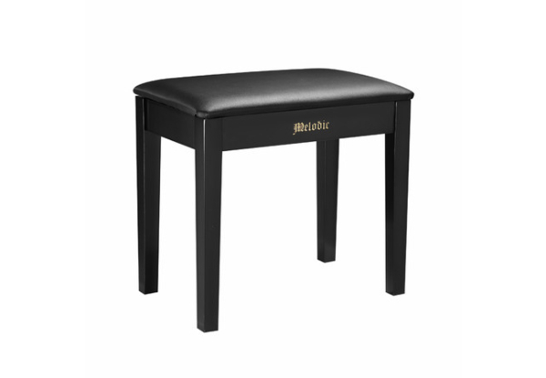 Wooden Piano Stool with Padded Cushion & Built-in Storage - Two Colours Available