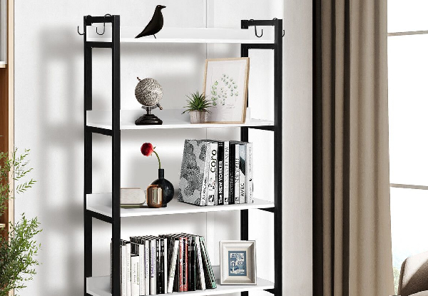 Luxsuite Five-Tier Wooden Display Bookshelf