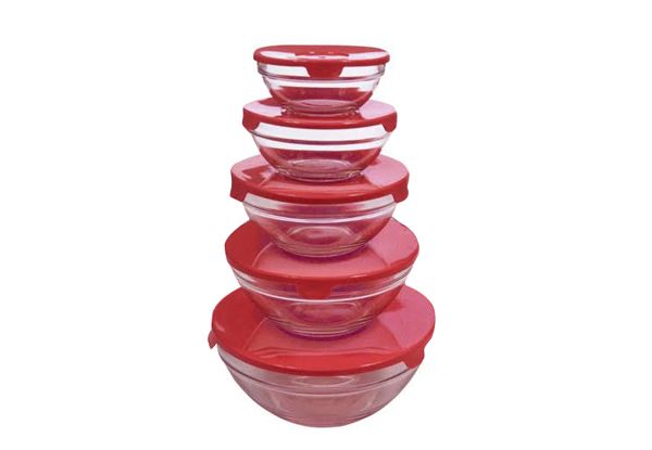 Five-Pack of Heat Resistant Glass Bowls