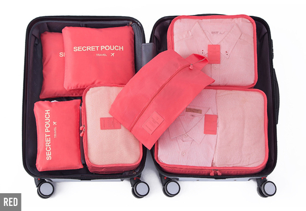 Seven-Piece Travel Storage Bag Set - Available in Six Colours