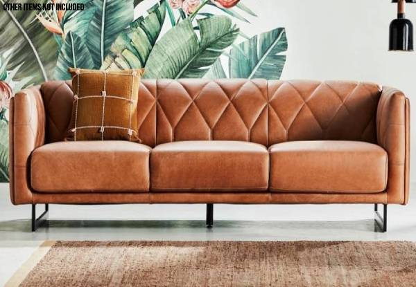 Sardinia 3.5 Seat Sofa in 100% Top Vintage Leather