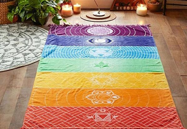 Rainbow Chakra Beach Towel - Option for Two-Pack