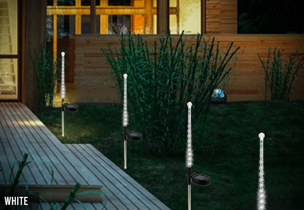 Two-Pack LED Meteor Shower Solar-Powered Lawn Ground Lights - Two Colours Available & Option for Four