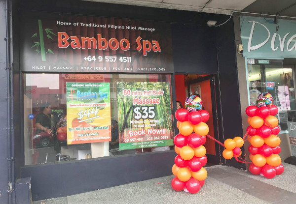 60-Minute Signature Hilot Massage with Banana Leaves, Swedish Massage or Foot & Leg Reflexology Massage - Option for Two People incl. Cupping - Onehunga Location