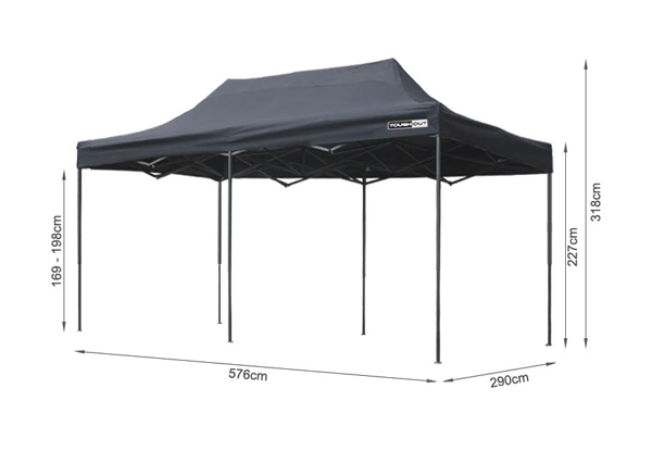 3x6m ToughOut Gazebo with Three Side Walls - Three Colours Available