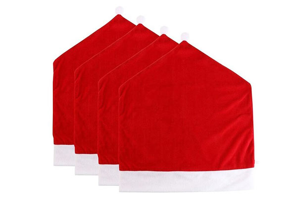 Four-Pack of Christmas Santa Hat Chair Covers