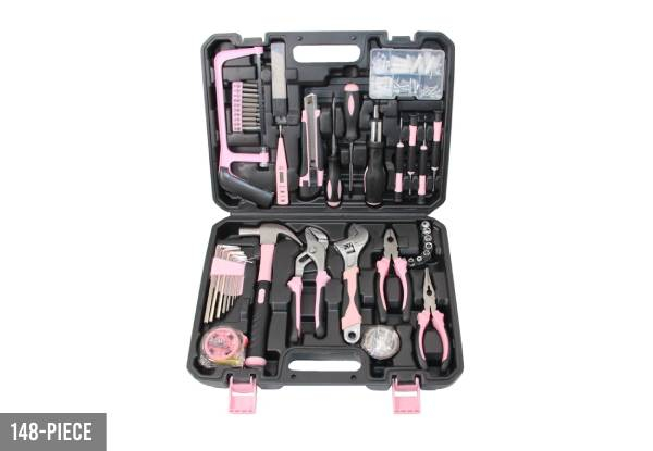 The Pink Tradie Tool Range - Option for 134-Piece, 148-Piece or Tool Belt