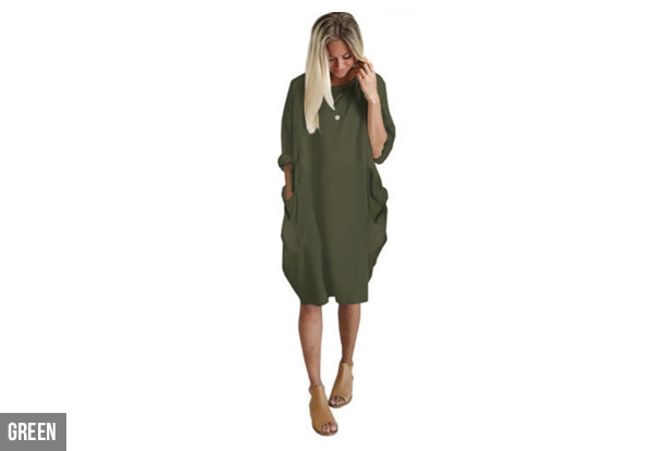 Comfy Casual Dress  - Four Colours & Five Sizes Available with Free Delivery