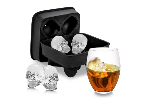 Silicone Skull or Sphere Ice Cube Tray - Two Designs Available