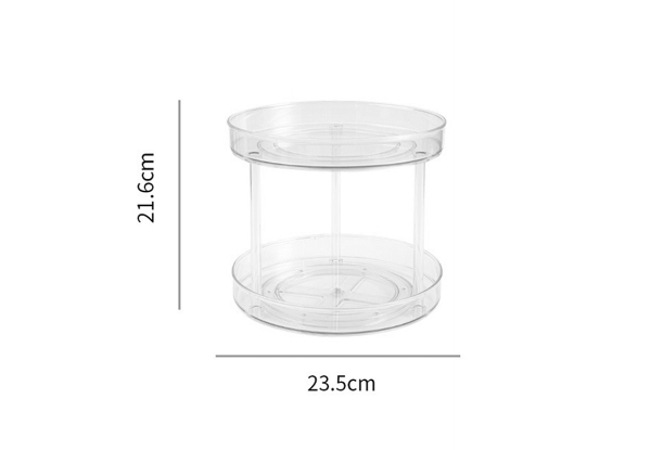 Two-Tier Lazy Susan Turntable Storage Rack - Available in Two Sizes & Option for Two