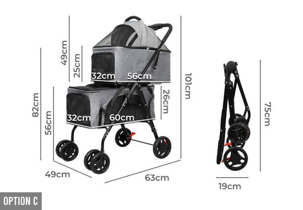PaWz Pet Stroller Pram Range - Six Options Available