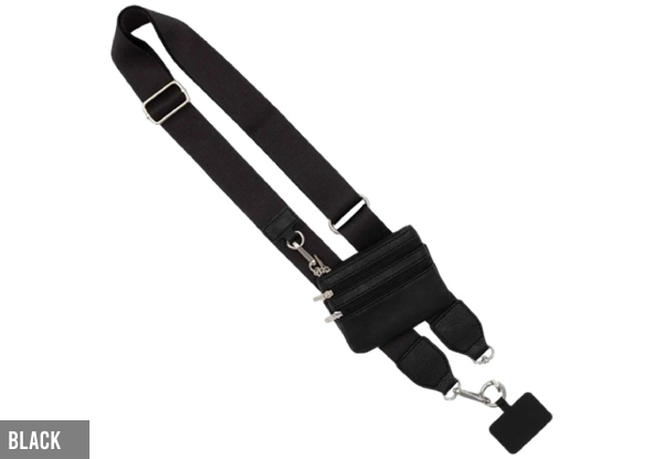 Phone Strap with Zippered Pouch - Option for Two-Pack & Three Colours Available