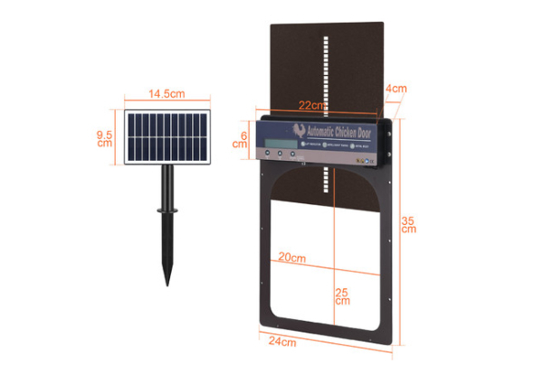 Petscene Solar Powered Auto Chicken Coop Door with Three Charging Ways & Control Modes