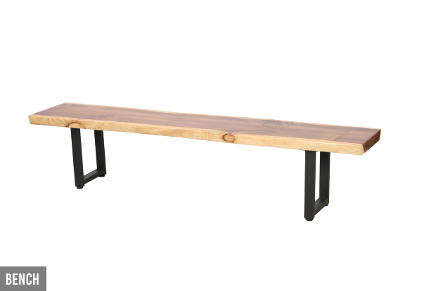 Tasman Solid NZ Pine Live Edge Dining Furniture Range - Option for Bench or Dining Table