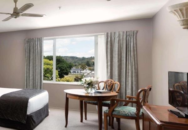 Four-Star One-Night Rotorua Stay for Two-People in a Superior Room incl. Full Buffet Breakfast, $20 Dining Credit, WiFi, Late Checkout, Parking - Options for Midweek & Weekend Stays - Superior, Deluxe & Family Options Available