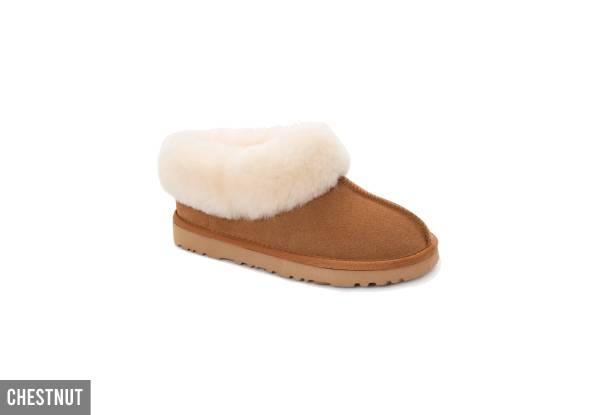 Ugg Unisex Premium Sheepskin Slippers Suede Collar Slippers - Available in Three Colours & 10 Sizes