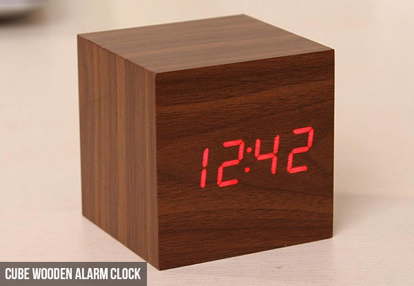 Wooden Digital LED Alarm Clock