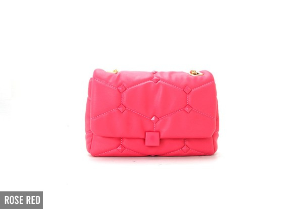 Quilted Crossbody Studs Bag - Four Colours Available