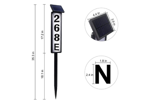 Solar LED Light Address Plaque Sign