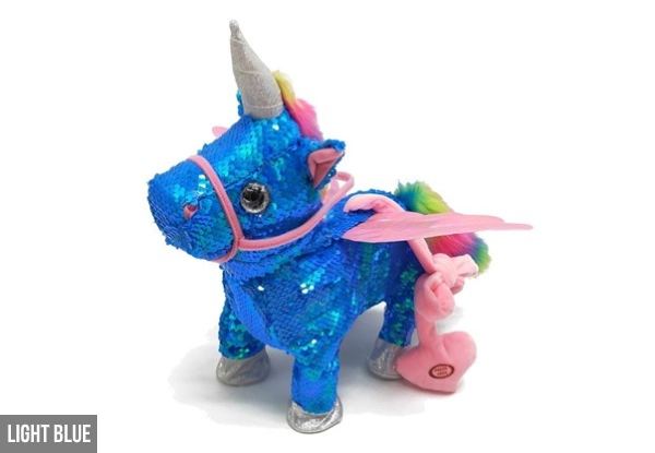 Walking, Dancing & Singing Interactive Glitter Unicorn Toy - Six Colours Available