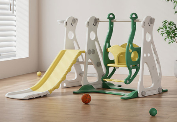 Four-in-One Kids Slide & Swing Activity Playground Centre - Two Colours Available