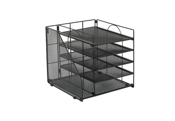 Five-Tier Paper Tray Organiser with File Holder