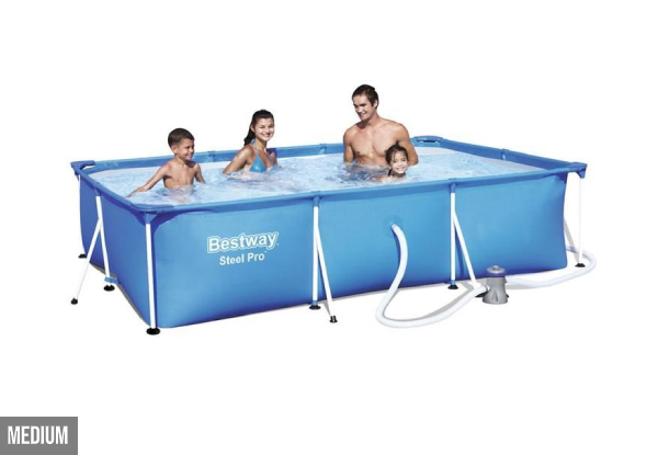 Bestway Steel Pro Deluxe Rectangle Pool Range - Three Sizes Available