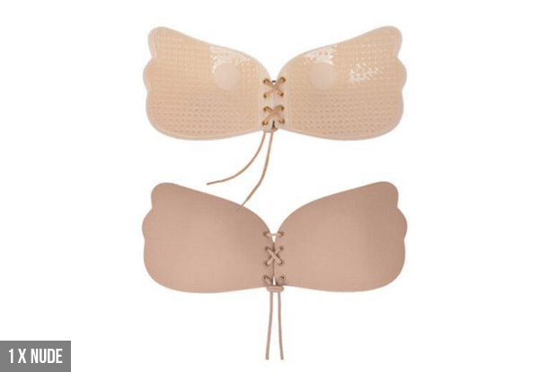 Two-Pack of Front-Lacing Adhesive Bras - Two Colours & Four Sizes Available with Free Delivery