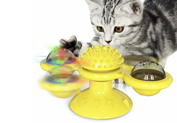 Rotating Windmill Cat Toy - Three Colours Available & Option for Two