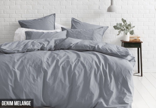 Canningvale Vintage Softwash Cotton Duvet Cover Set with Five Colours Available & Free Delivery