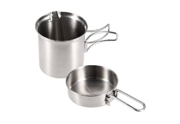 Stainless Steel Camping Cookware Set with Stove