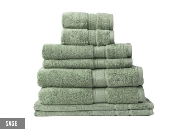 Eight-Piece Royal Comfort Zero Twist Towel Set - Six Colours Available