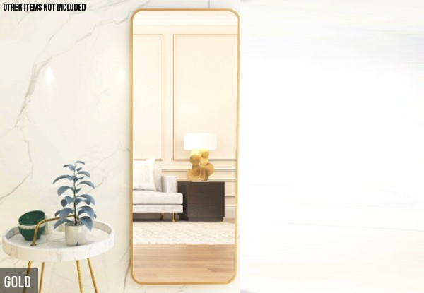 Aluminium Alloy Frame Full-Sized Body Mirror - Three Colours Available